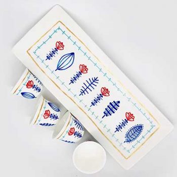 Lebanese Designers Gifts: Tray and 4 coffee cups