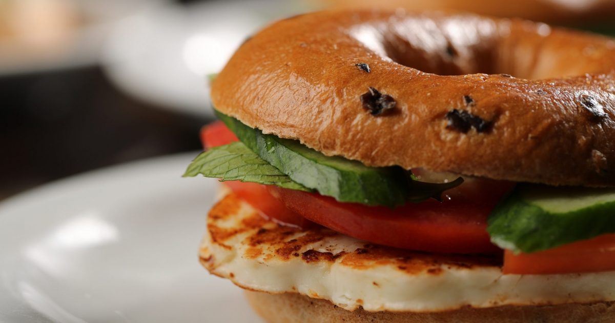 CAFE YOUNES Grilled Halloum Bagel