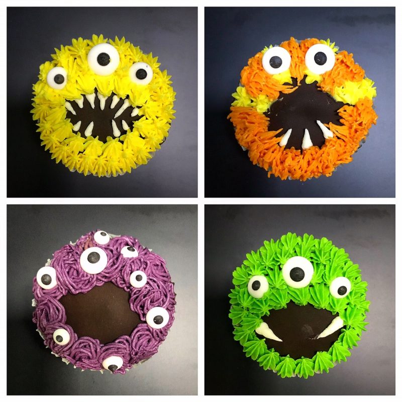 Monster ganache cupcakes