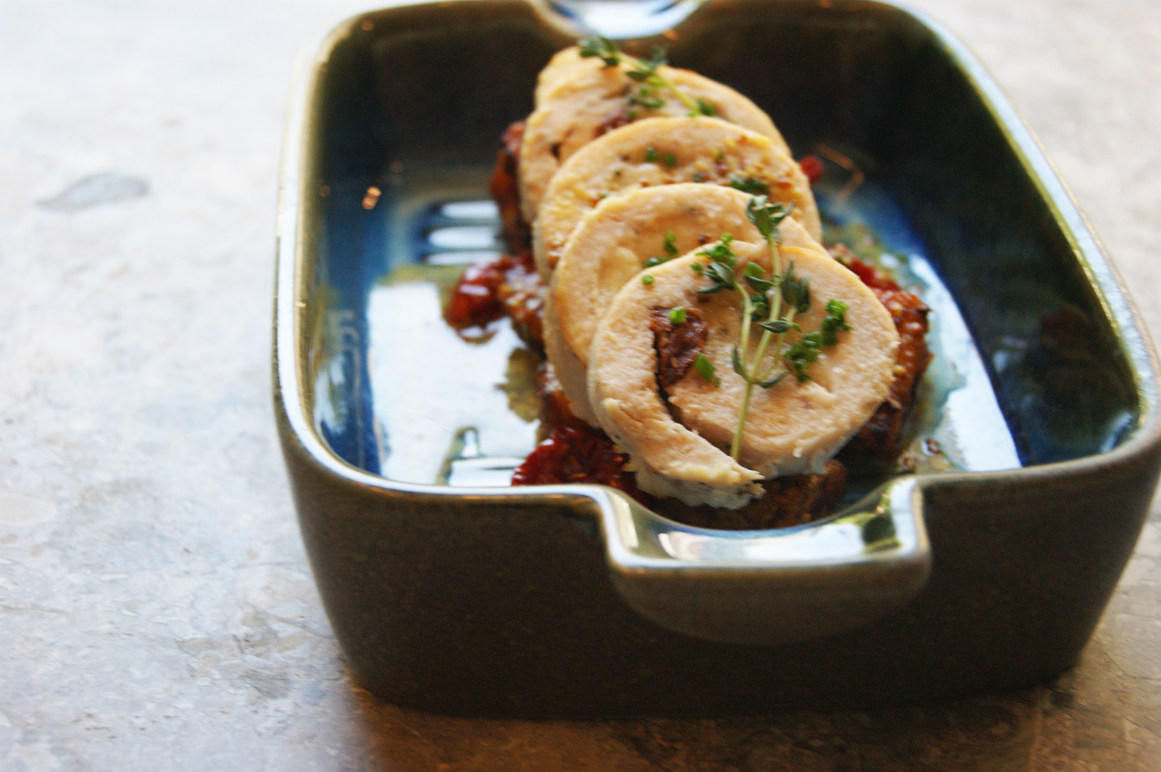 Chicken Roulade with Roquefort Honey Mustard